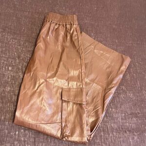 Brown faux leather Pants